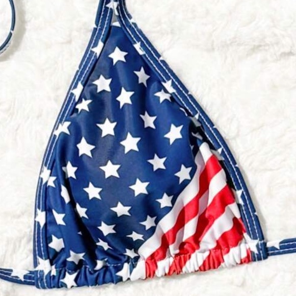 🇺🇸 Triangle Top American Flag Print Bikini Set - Picture 7 of 12